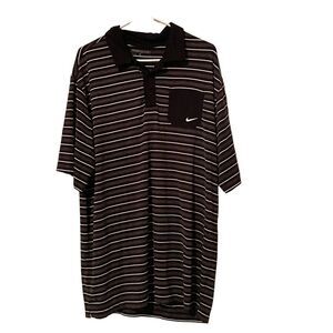 Nike Mens Multicolor Stretch Dri Fit Golf Stripe Polo Shirt XL